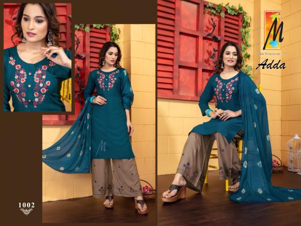 Adda Plazo Rayon Embroidery Designer Readymade suit